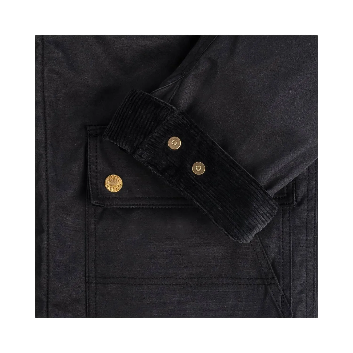 Final Sale: Iron Heart IHJ-114-BLK Black Chore Jacket in 7oz Oiled Cotton