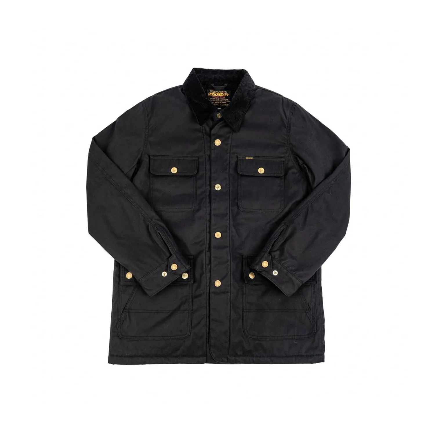 Final Sale: Iron Heart IHJ-114-BLK Black Chore Jacket in 7oz Oiled Cotton