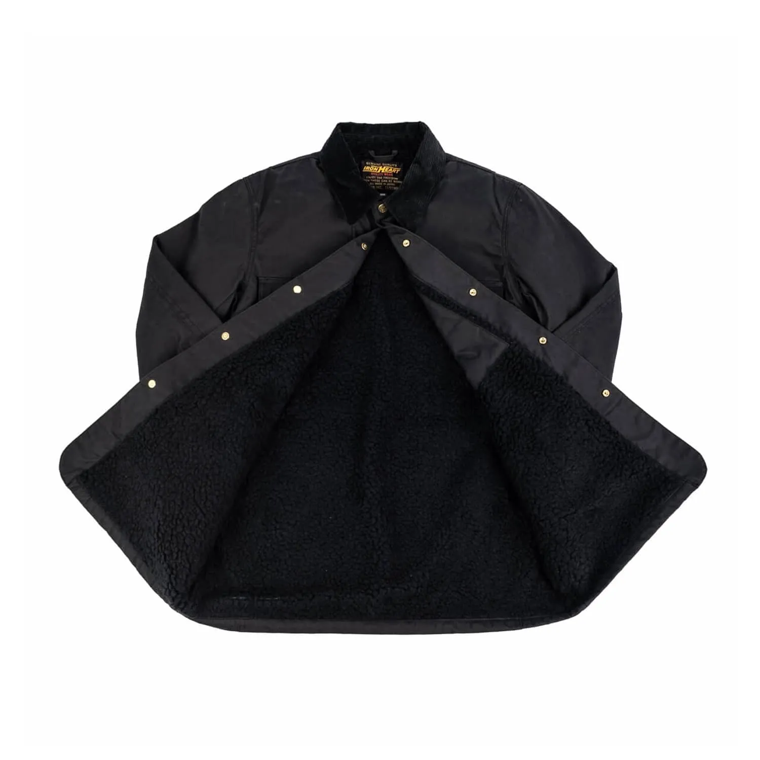 Final Sale: Iron Heart IHJ-114-BLK Black Chore Jacket in 7oz Oiled Cotton