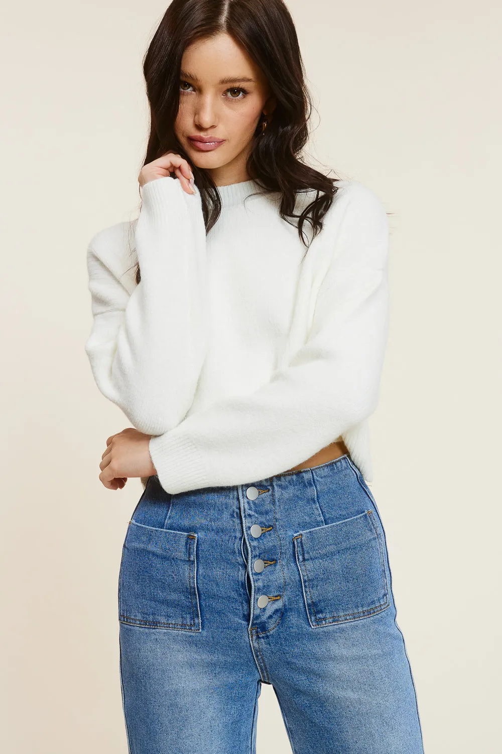 Ivory Cropped Sweater