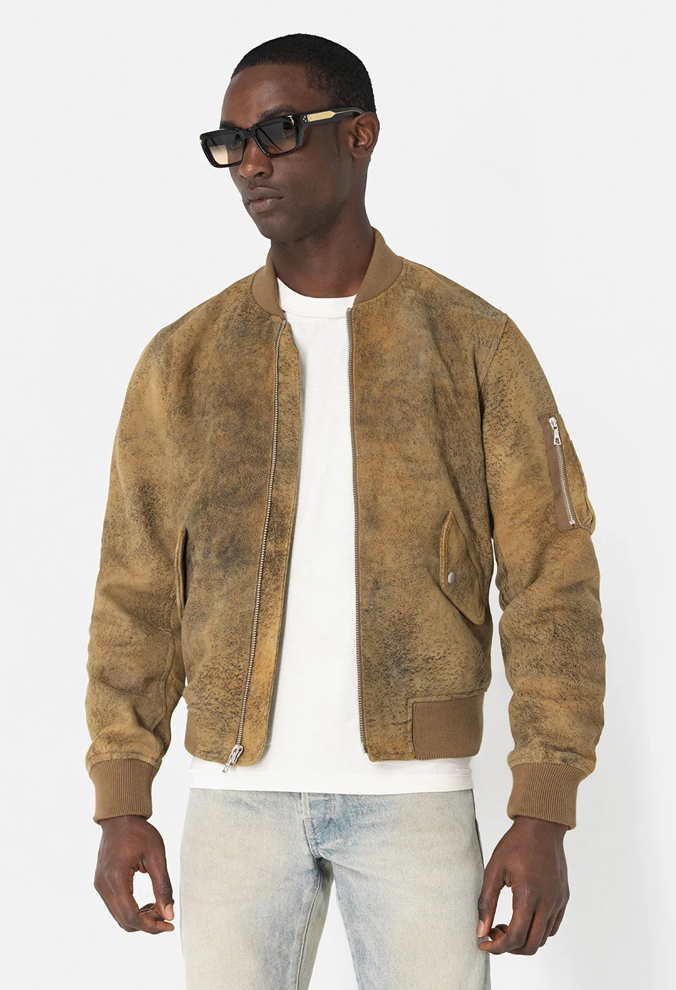 Leather Bogota Bomber / Jungle