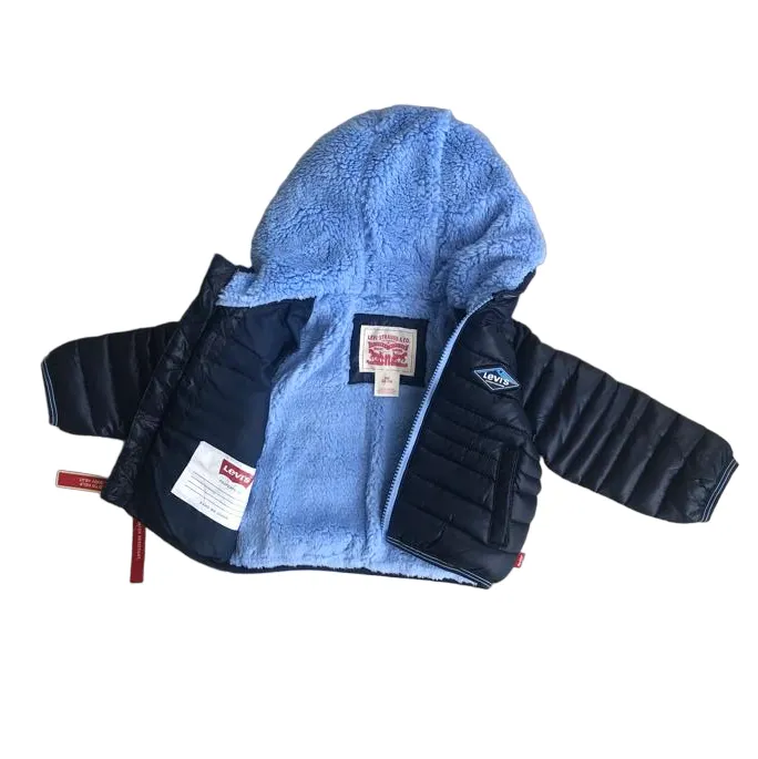 Levi's Kids Sherpa-lined children's hooded down jacket 6EF434 8EF434-C8D blue