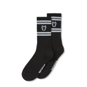 LifeWork Striped Outline Crew Socks Black