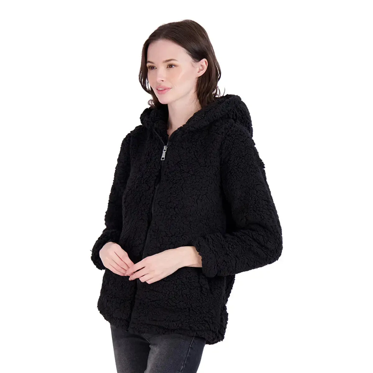 Madden Girl Women's Sherpa Zip Up Jacket