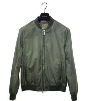 MARK UP ABBIGLIAMENTO UOMO BOMBER VERDE ECOPELLE ART.656