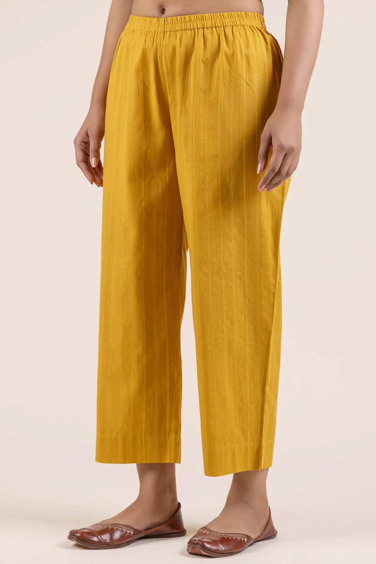 Mustard Dobby Trousers