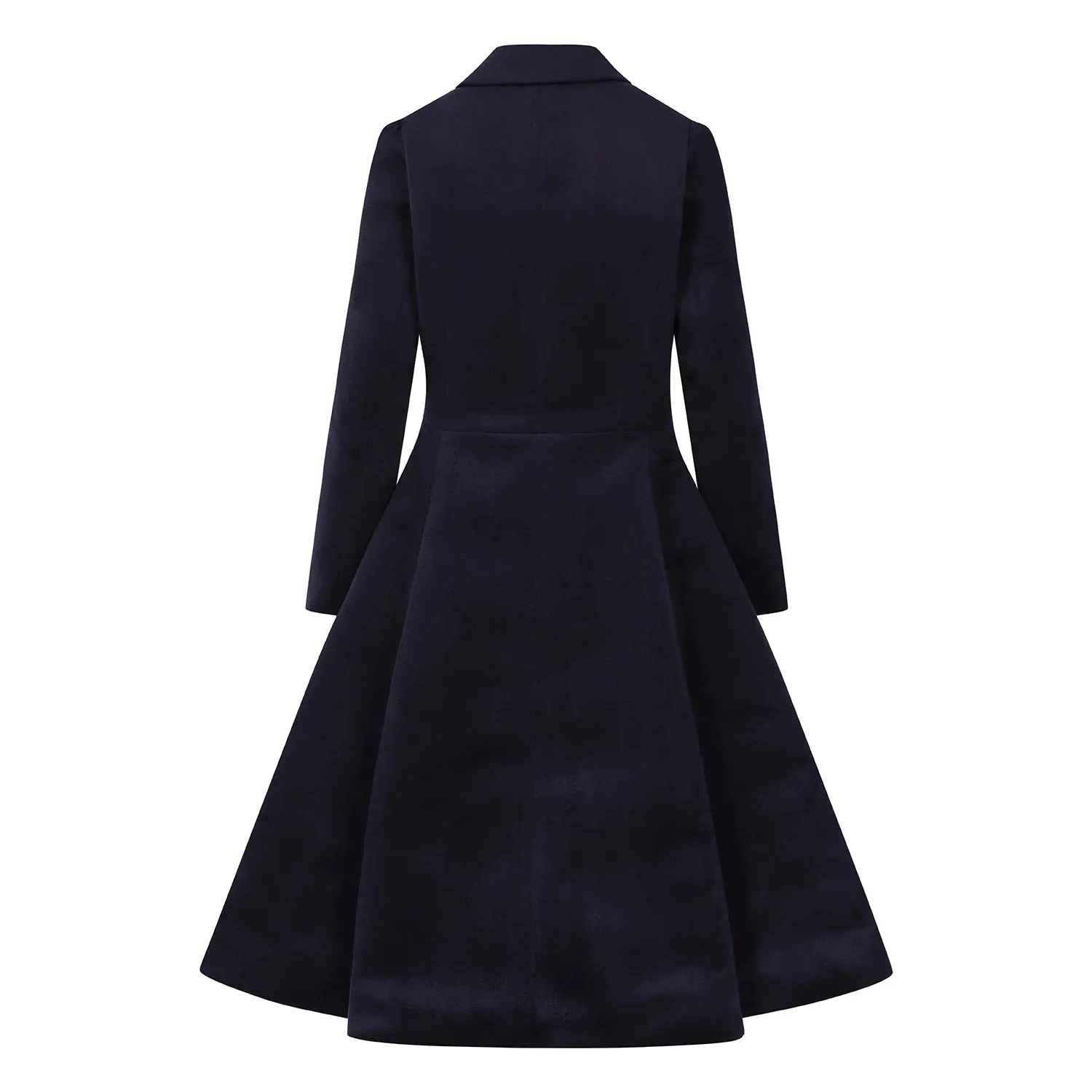 Navy Blue Vintage Winter Swing Coat