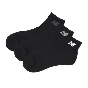 NEW BALANCE LOGO ANKLE SOCKS 3 PAIRS BLACK