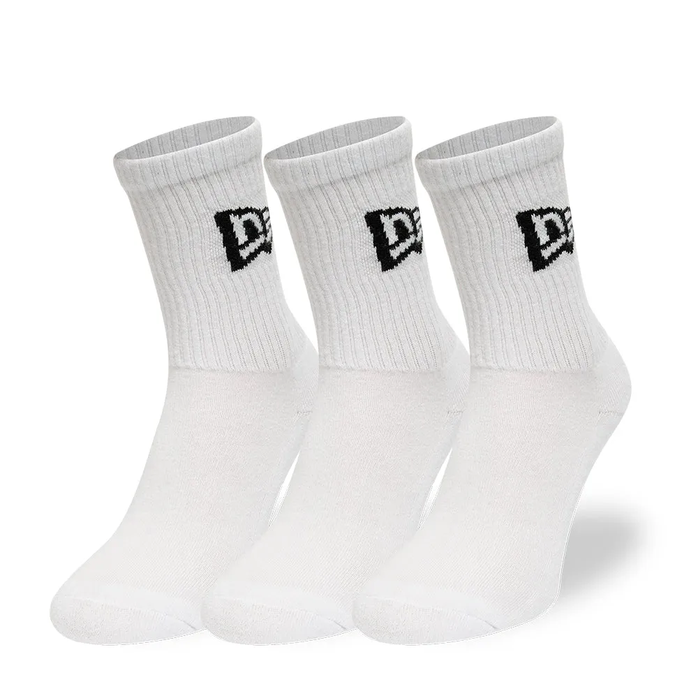 NEW ERA Flag 3 Pack Crew White Socks