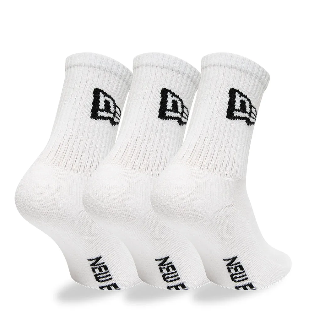 NEW ERA Flag 3 Pack Crew White Socks