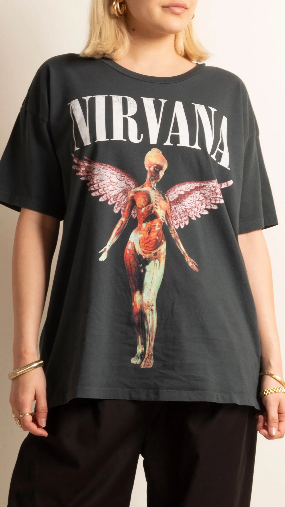 Nirvana In Utero Cover Merch Tee - Vintage Black