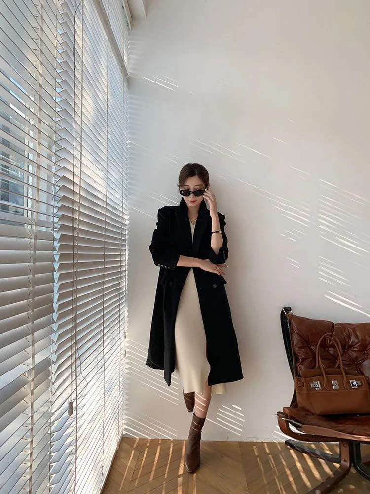 Oversize Black Thicken Long Wool Coat