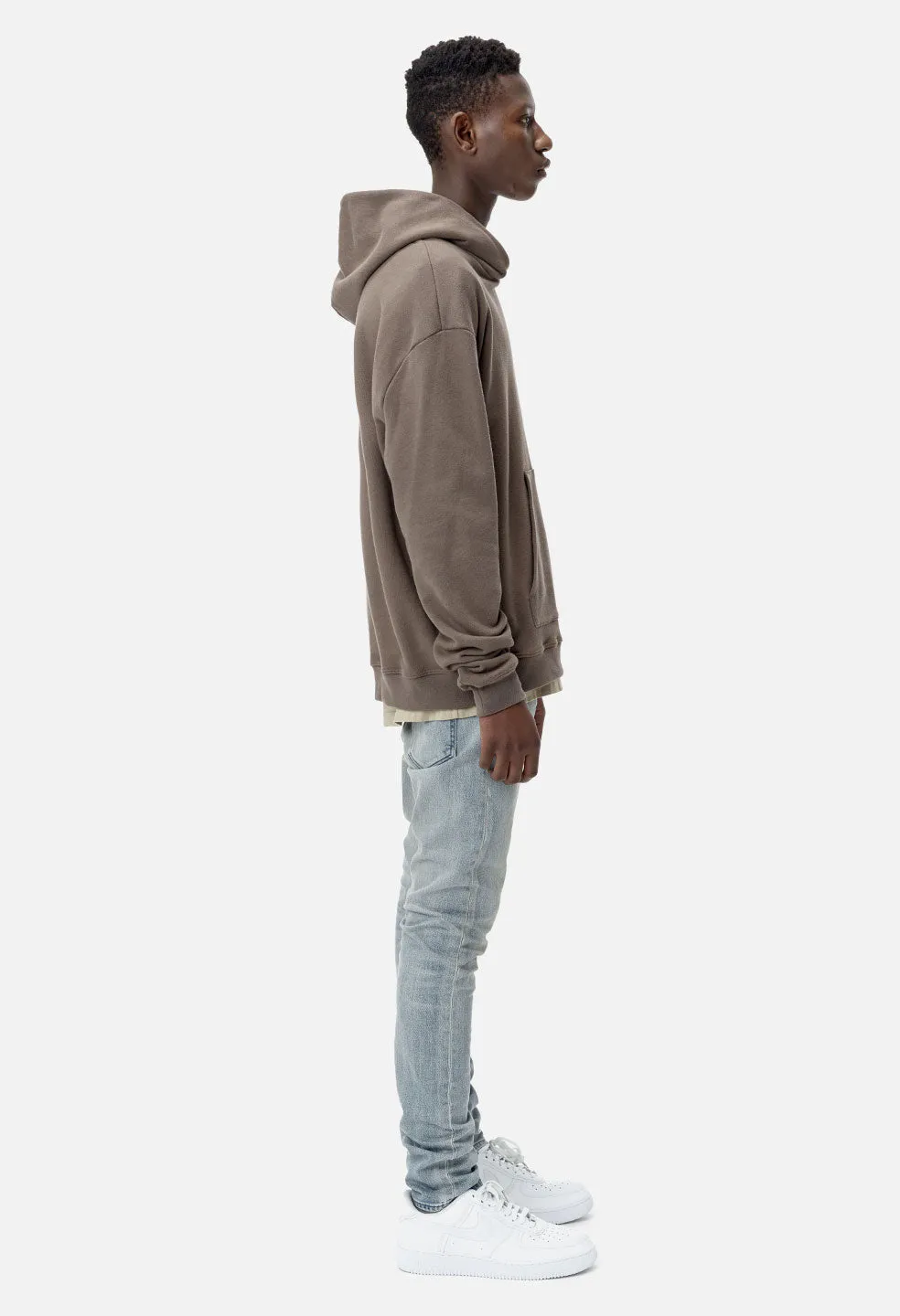 Oversized Cropped Hoodie / Brown