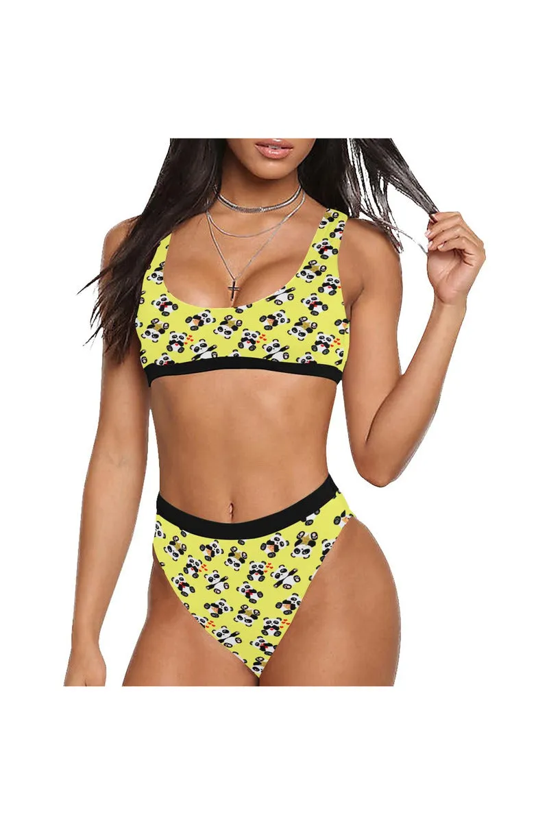 Panda Moments Sport Top & High-Waist Bikini Swimsuit