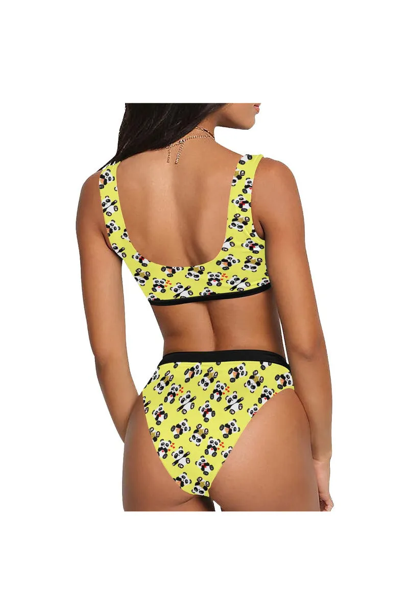 Panda Moments Sport Top & High-Waist Bikini Swimsuit