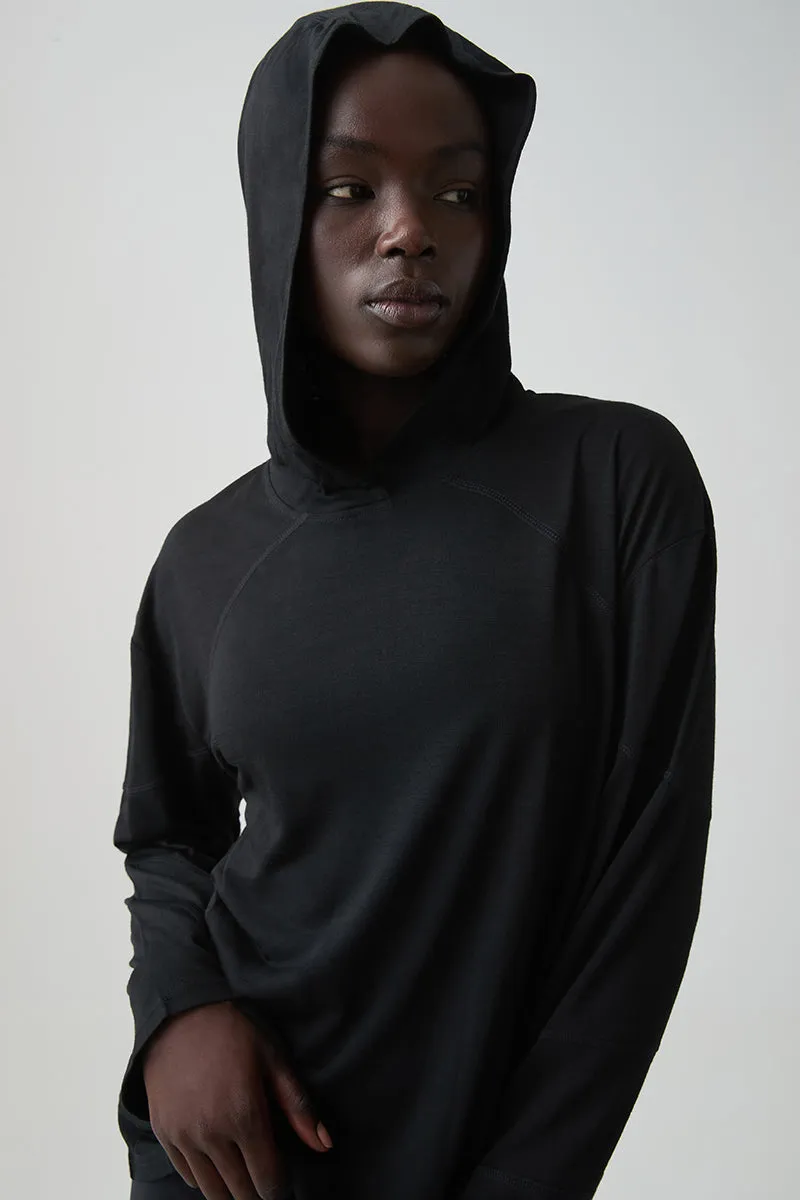 Panelled Merino Long Sleeve Hoodie 450