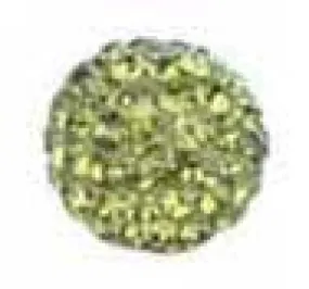 Pave Bling Bead - 10mm Olivine with 2mm Hole (1 Piece)