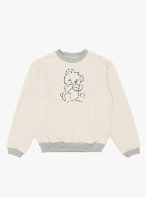 Peckish Little Bear Crewneck Ecru & Grey