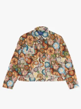 Floral Melange Pine Blouson Jacket with Enhanced Features