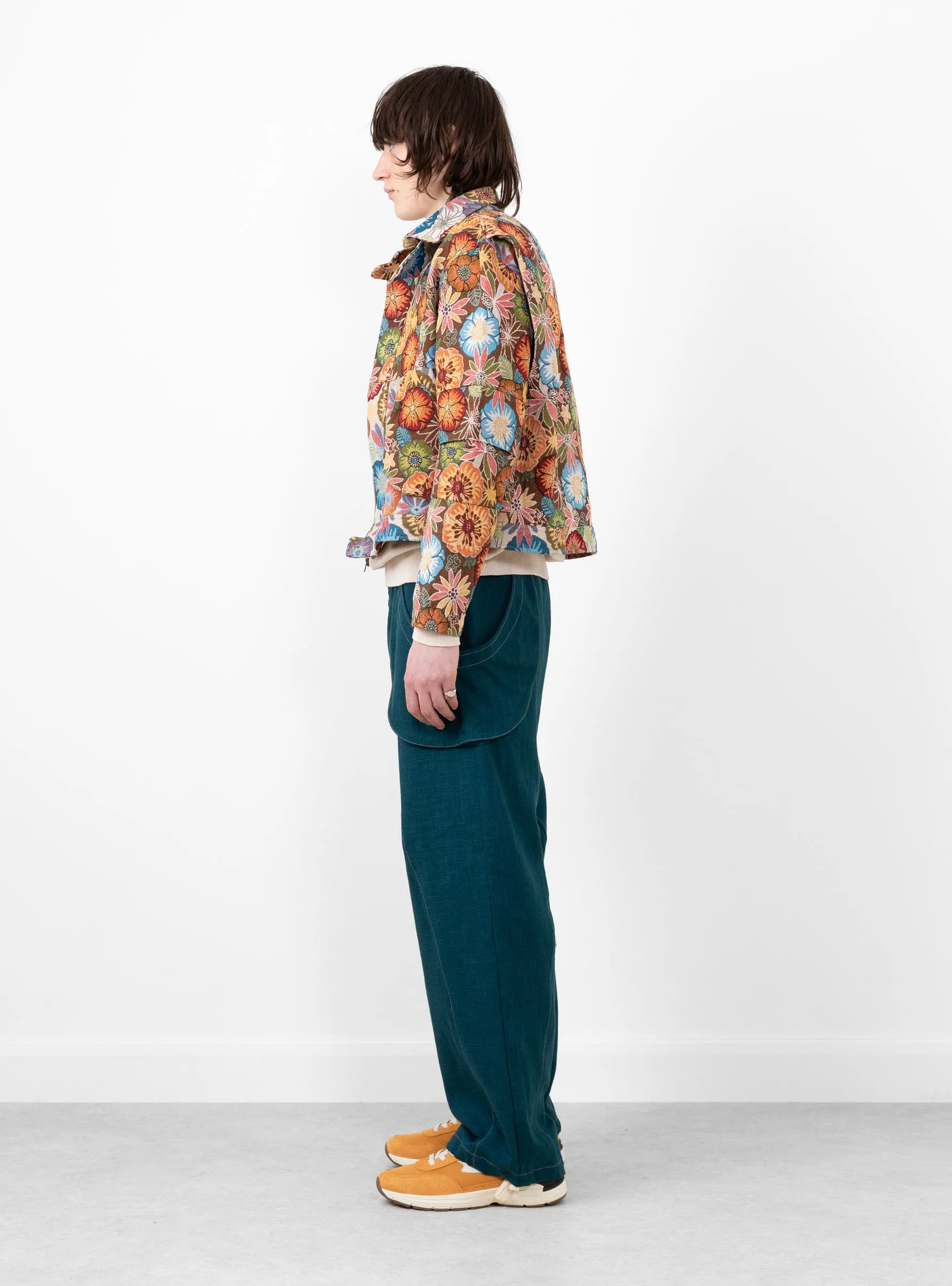 Floral Melange Pine Blouson Jacket with Enhanced Features