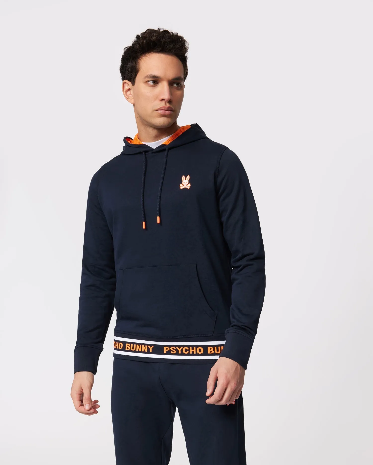 Psycho Bunny Mens Burks Popover Hoodie - Navy