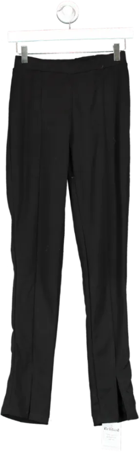 Rebellious Black Split Front Flared Trousers UK 8