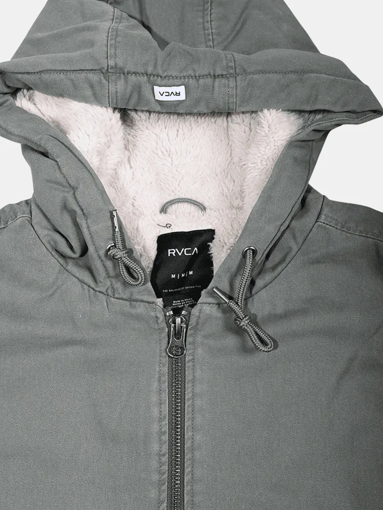 RVCA Cali Hooded Sherpa Jacket - Sequoia Green