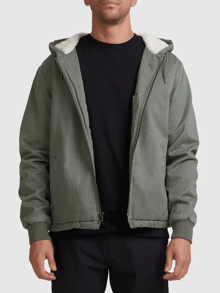 RVCA Cali Hooded Sherpa Jacket - Sequoia Green