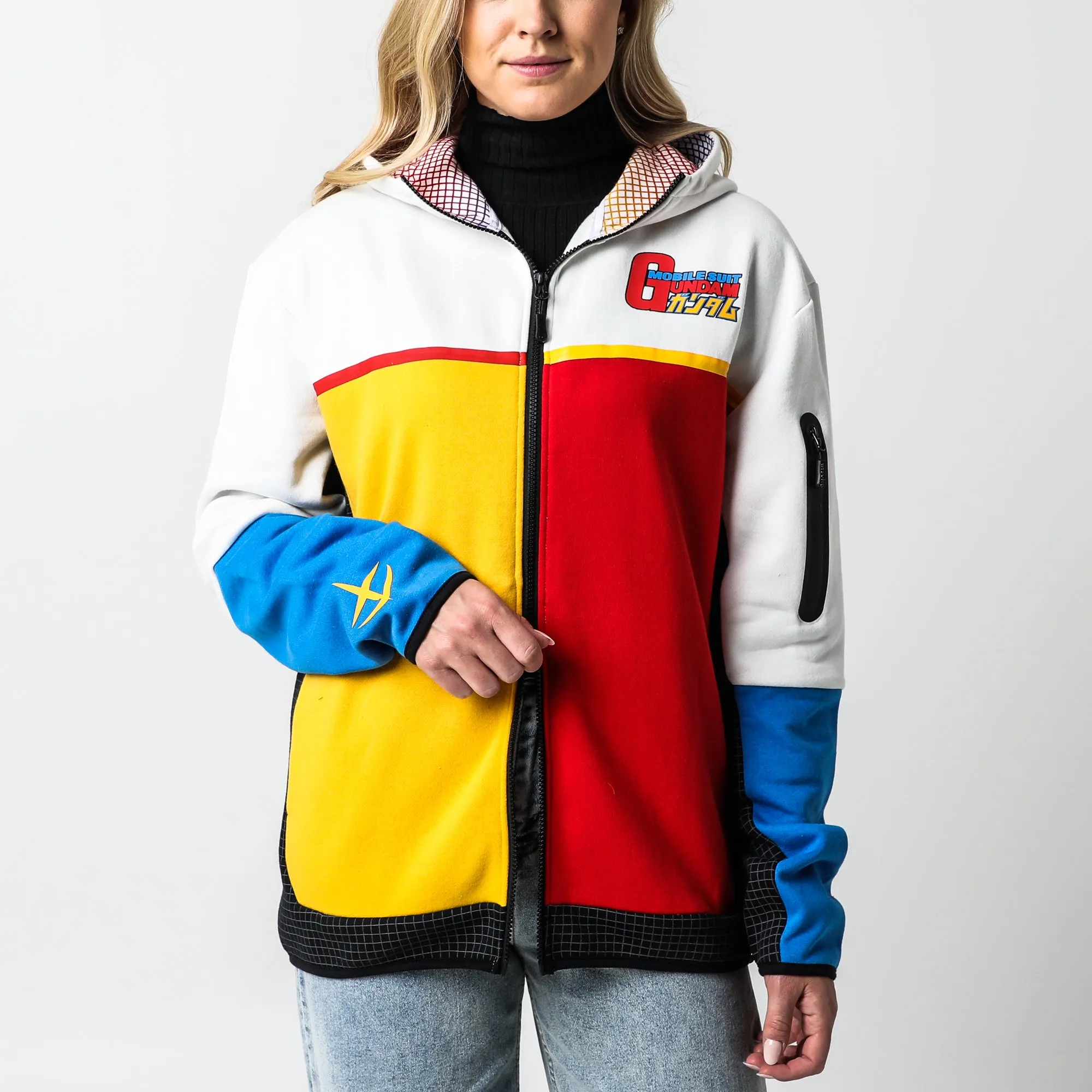 RX-78-2 Contrast Zip Hoodie