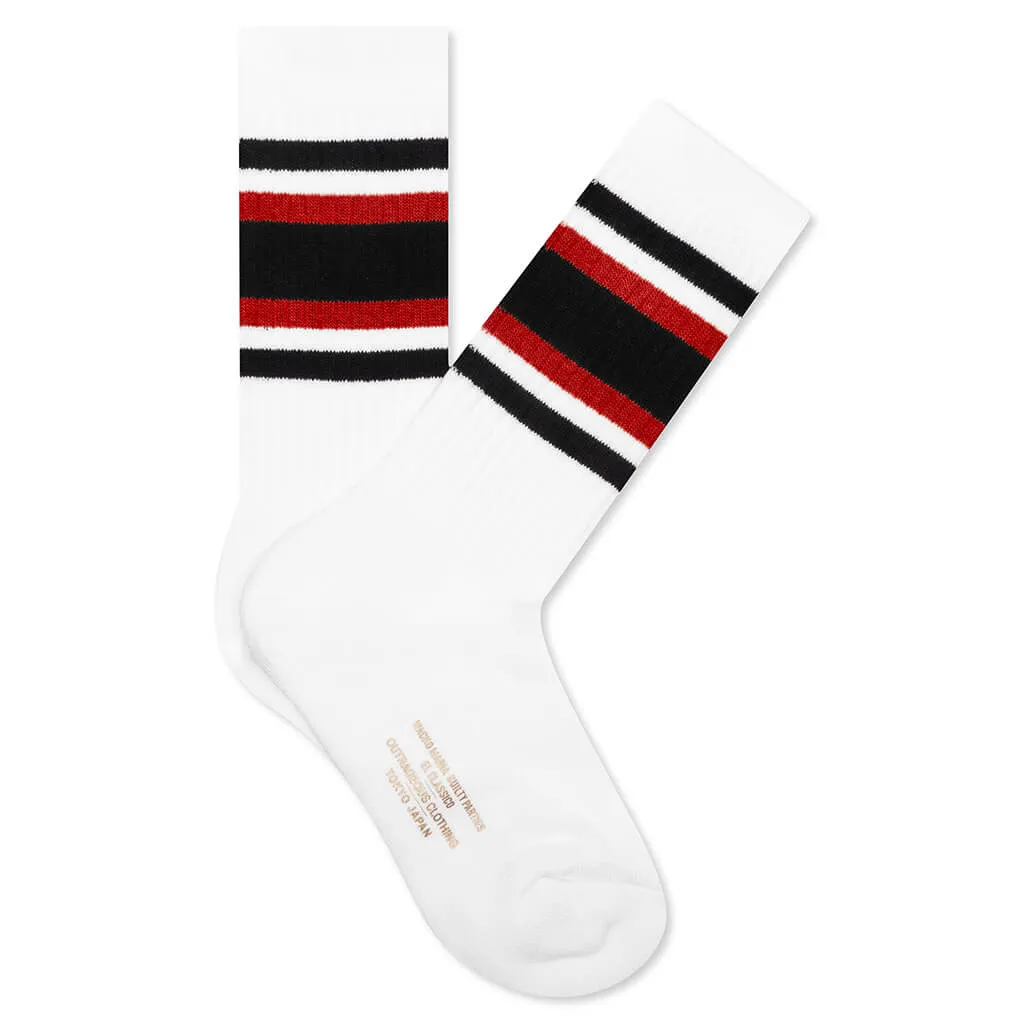 Skater Socks Type-1 - White/Red