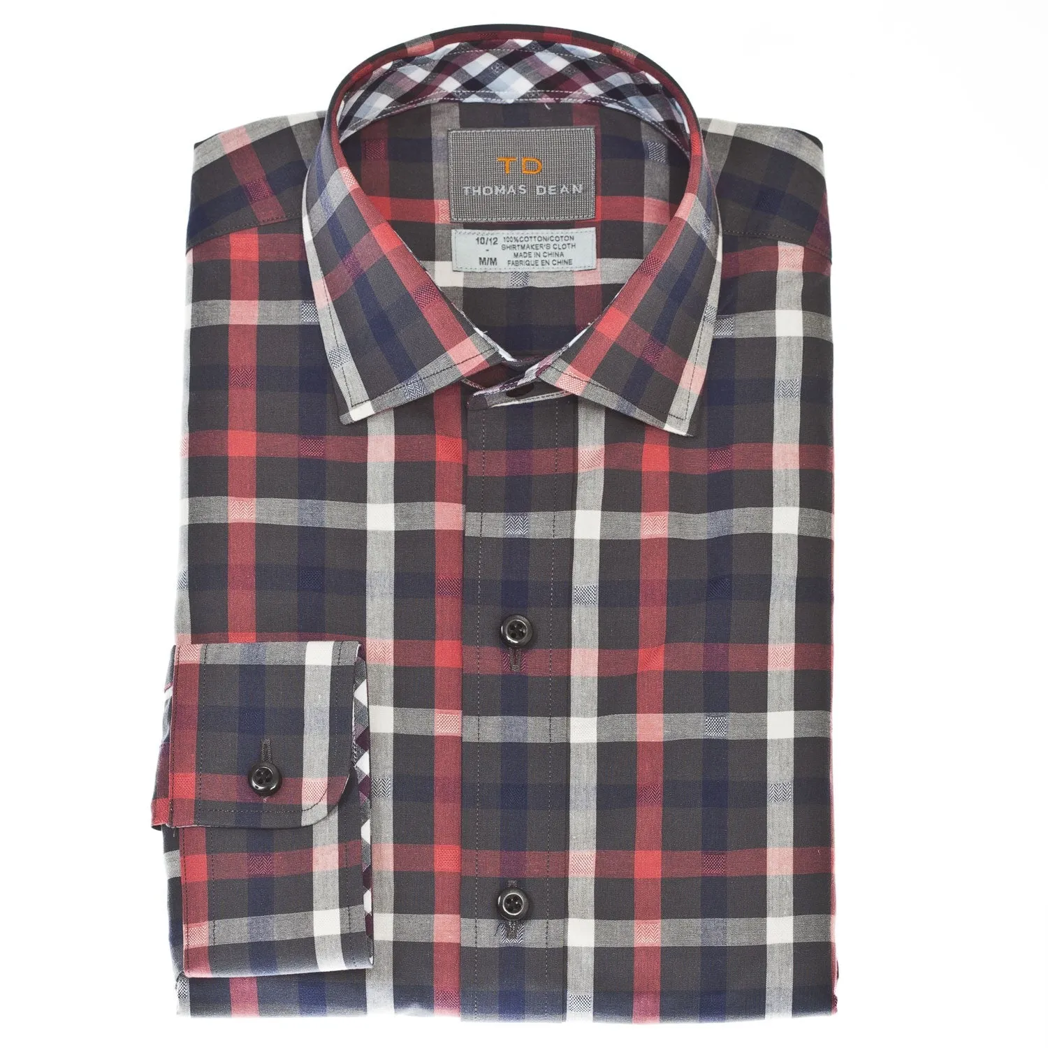 Small Boys Red Plaid Button Down Shirt