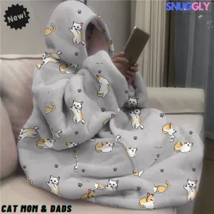 Snuggly™ Oversized Cat Mom & Dads Blanket Hoodie