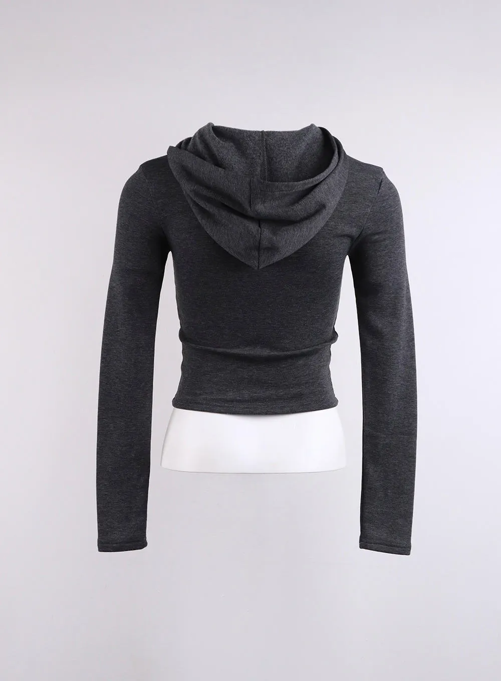 Solid Cropped Hoodie CJ423