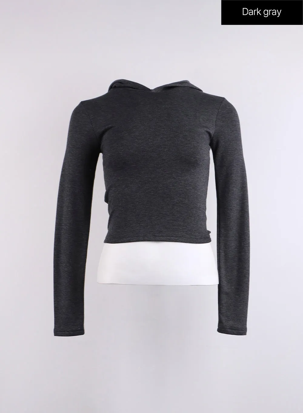 Solid Cropped Hoodie CJ423