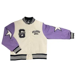 Starter America bomber jacket for girls. Lilac cream color