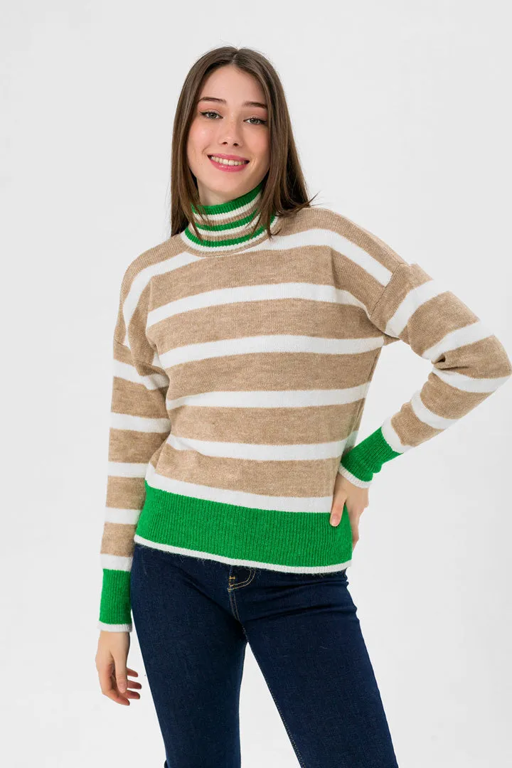 STRIPPED TURTLE NECK