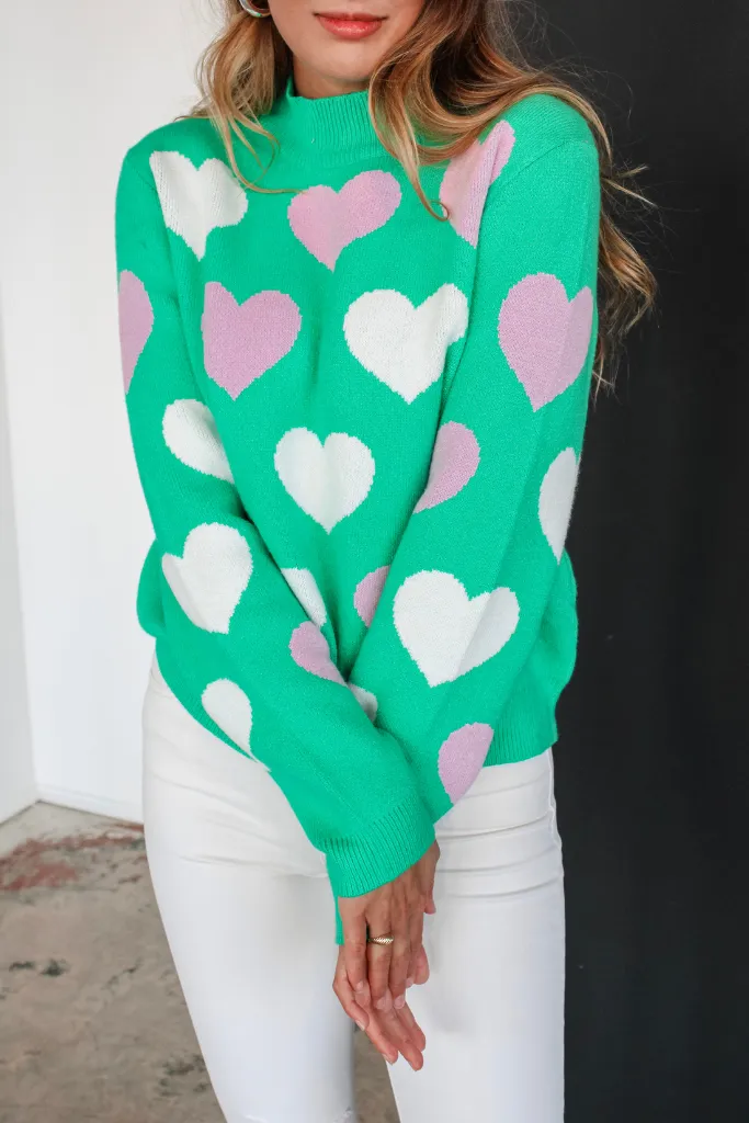 Stupid Cupid Sweater in Green