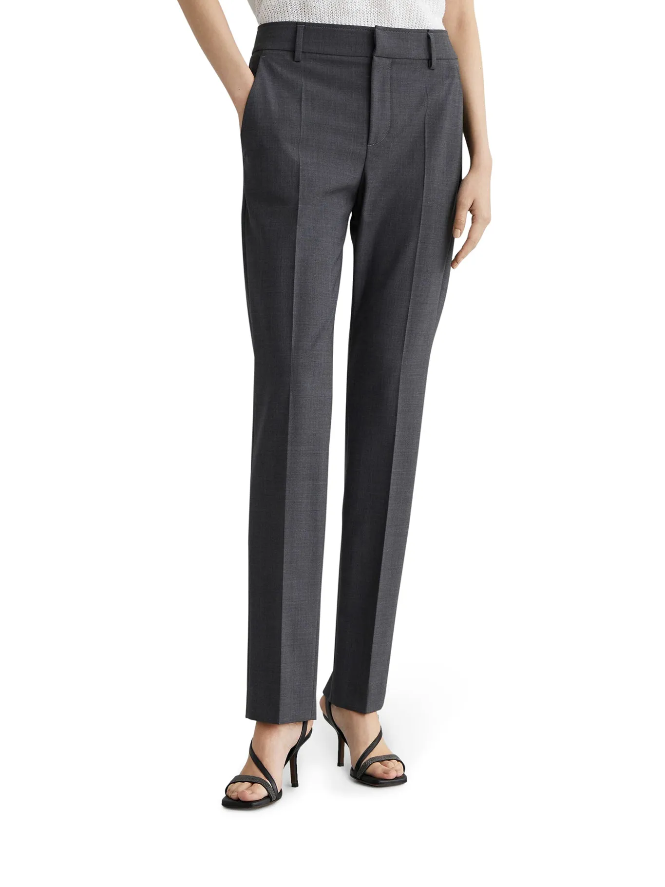 Tapered high-waisted trousers