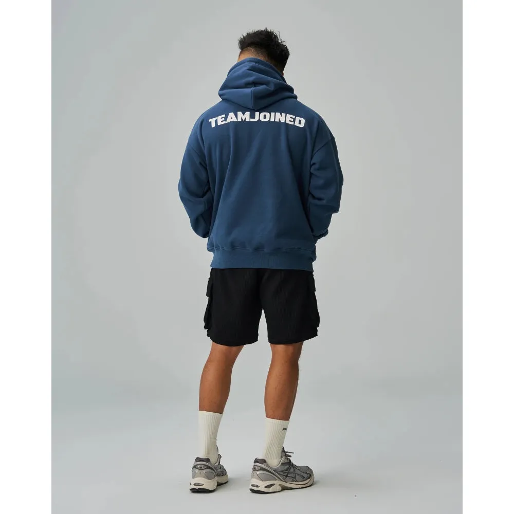 TEAMJOINED JOINED LOGO FLEECE OVERSIZED HOODIE-DARK BLUE