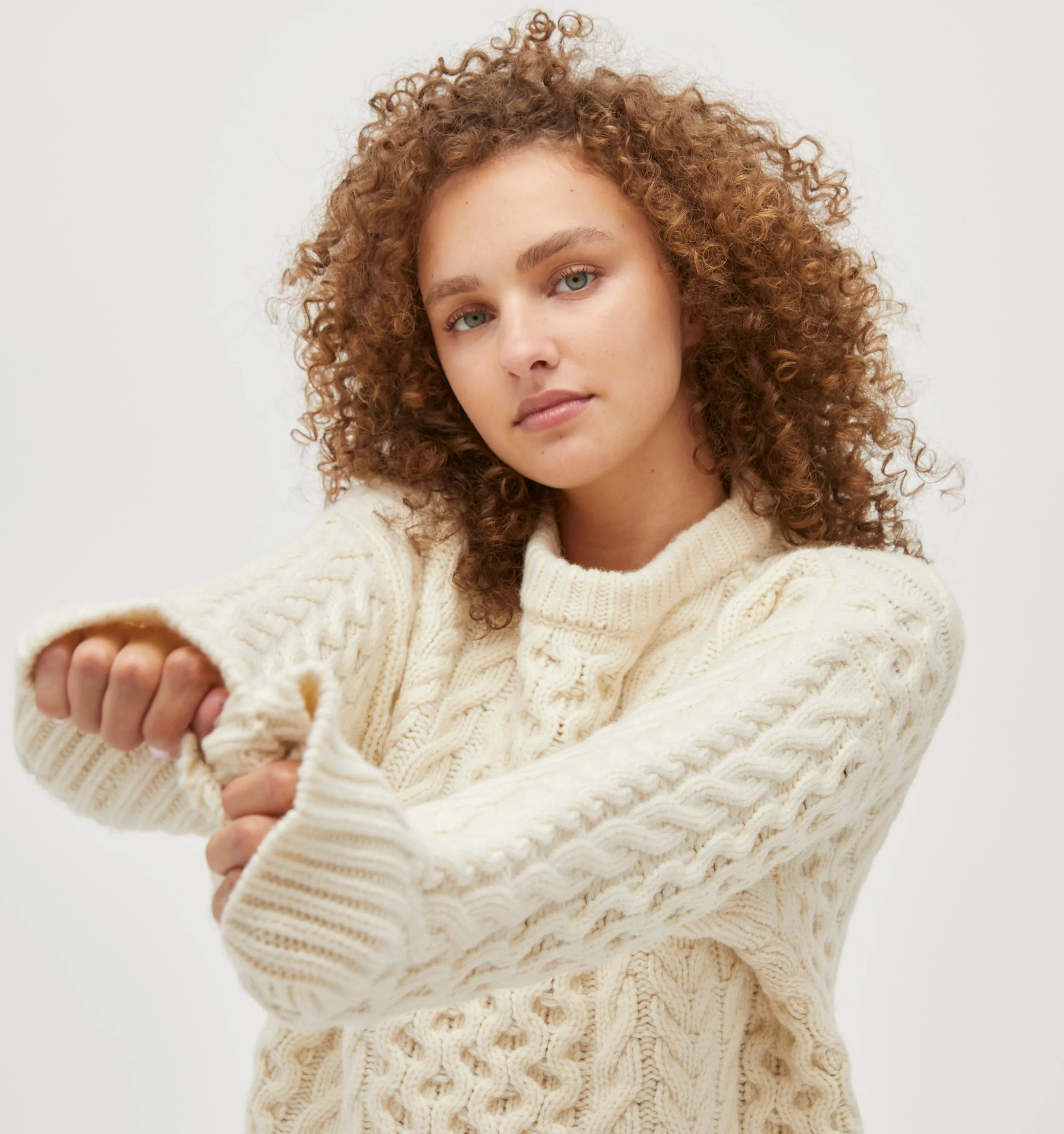 The Kennedy Sweater - Ivory Fisherman Knit