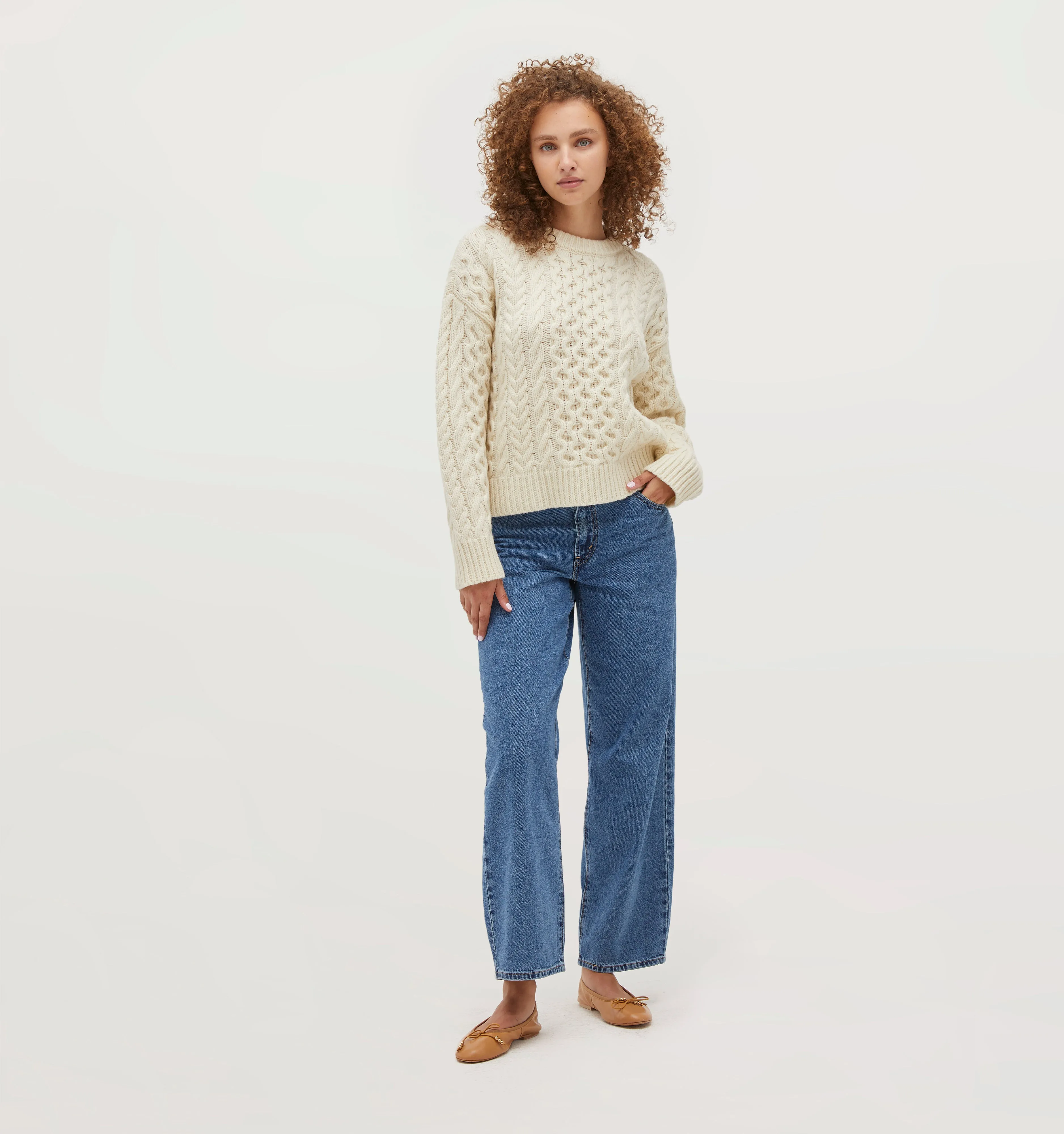 The Kennedy Sweater - Ivory Fisherman Knit