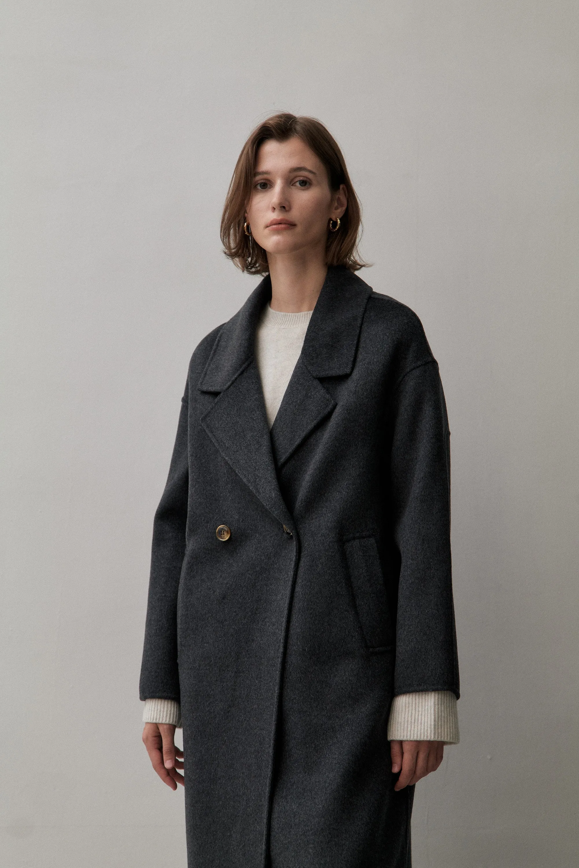 THE LONDON COAT - CHARCOAL 90/10