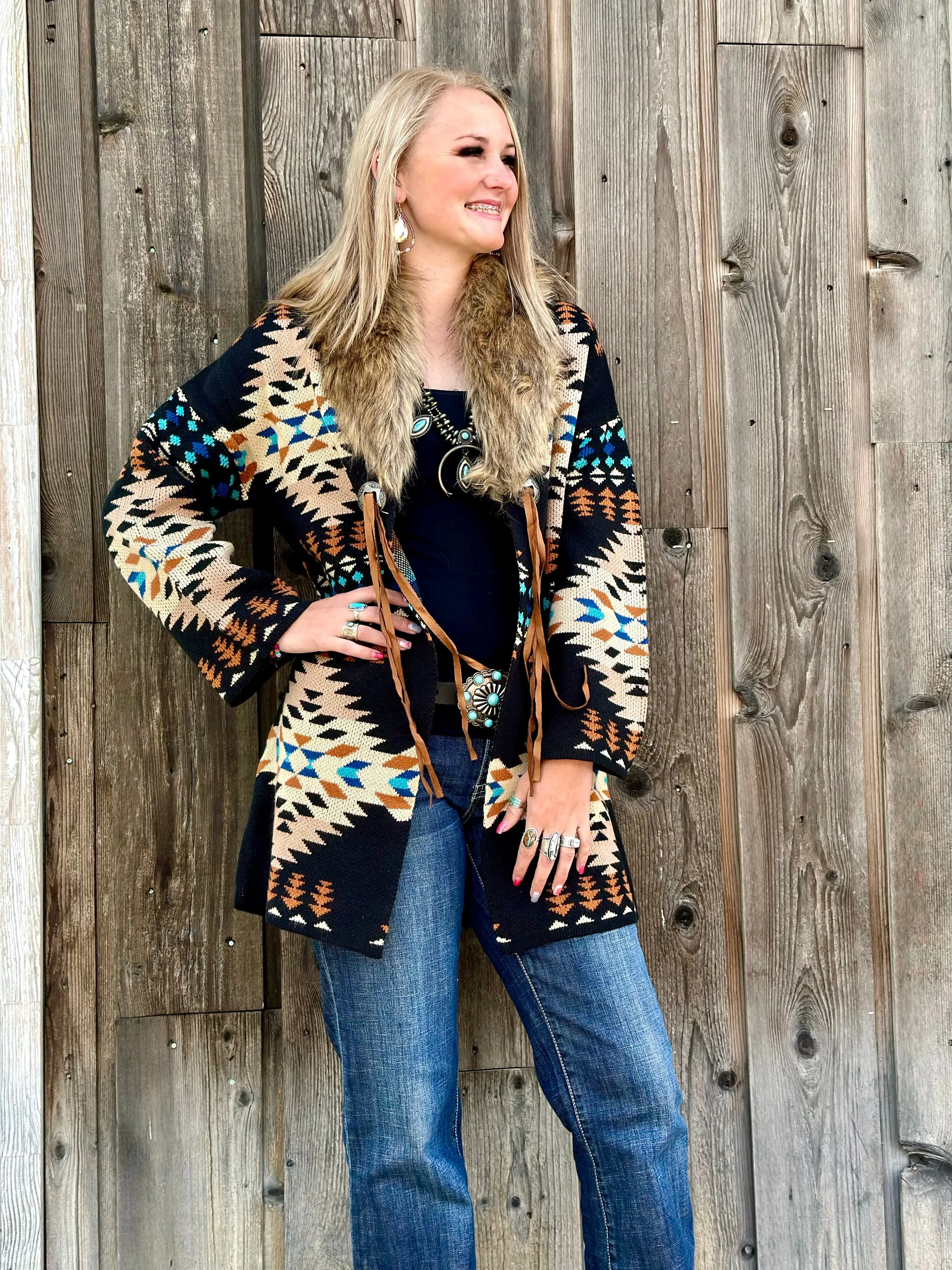 The Montana Beth Aztec Sweater Small & Med Only