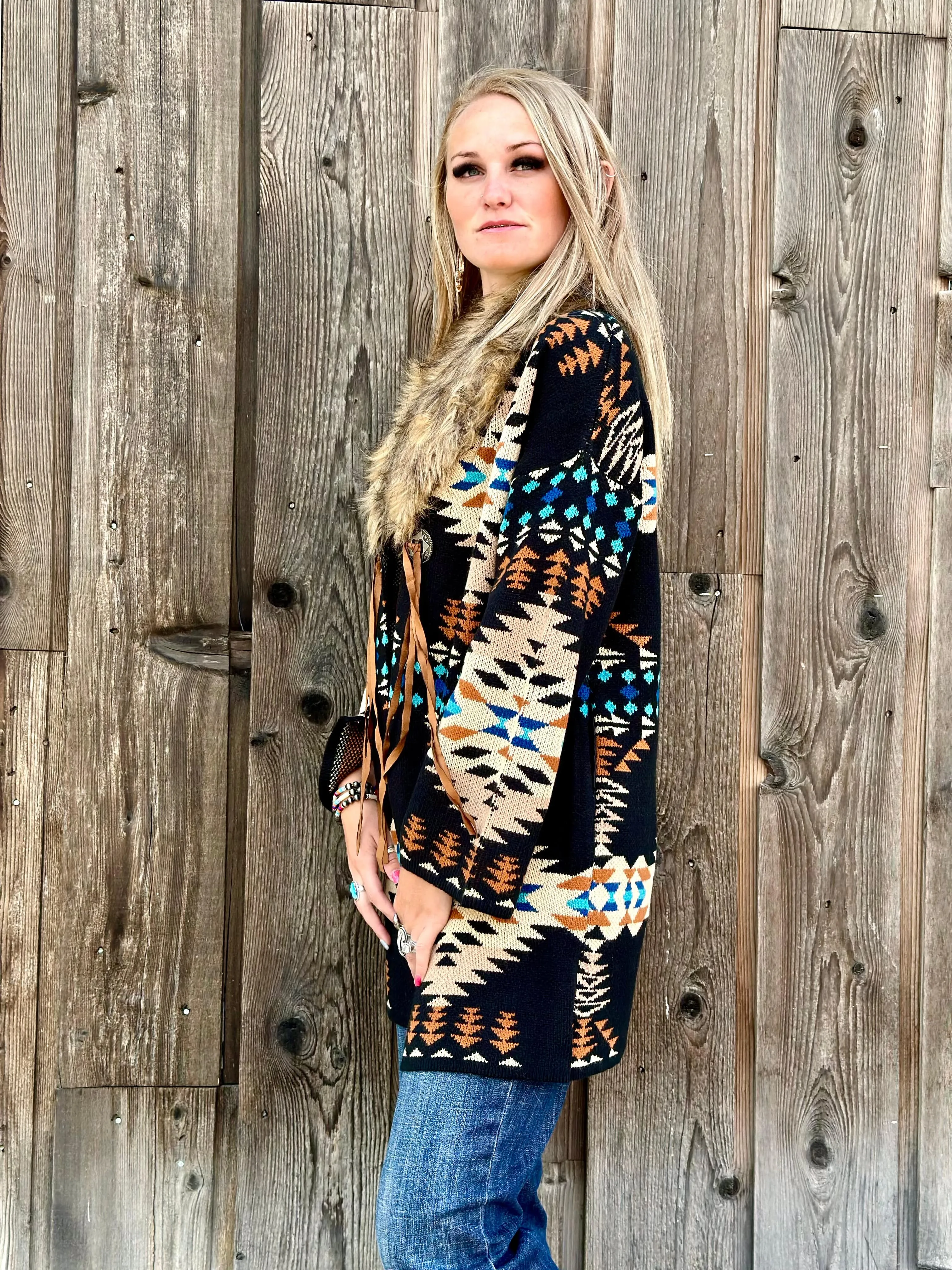 The Montana Beth Aztec Sweater Small & Med Only