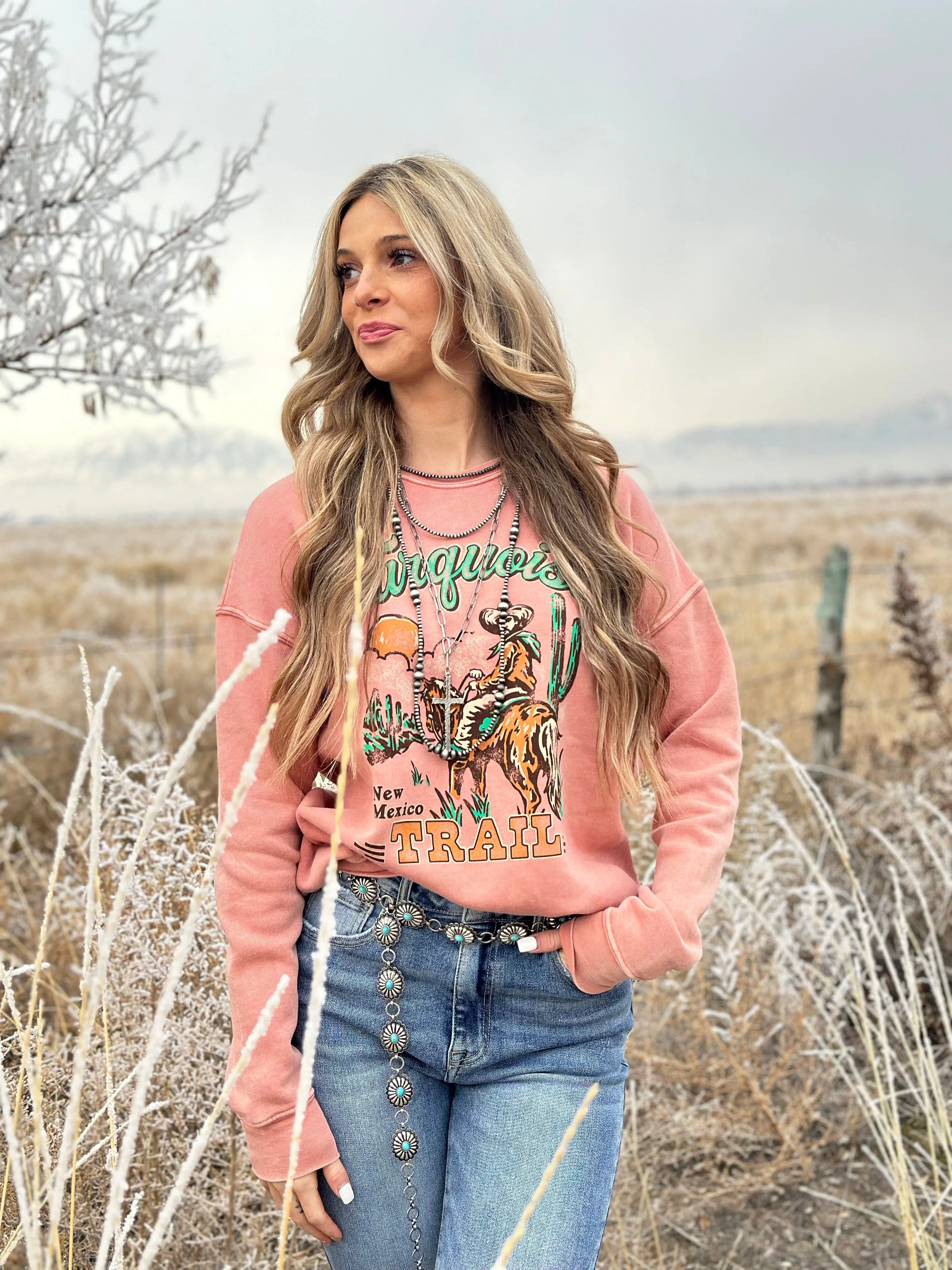 The Peachy Turquoise Trail Sweatshirt