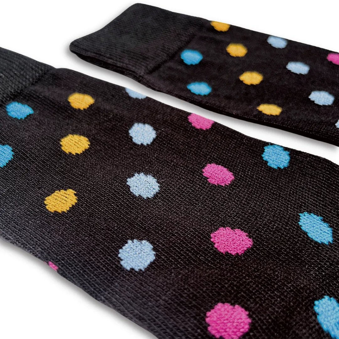 Vannucci Boys Polka Dot Black Socks _SS1221