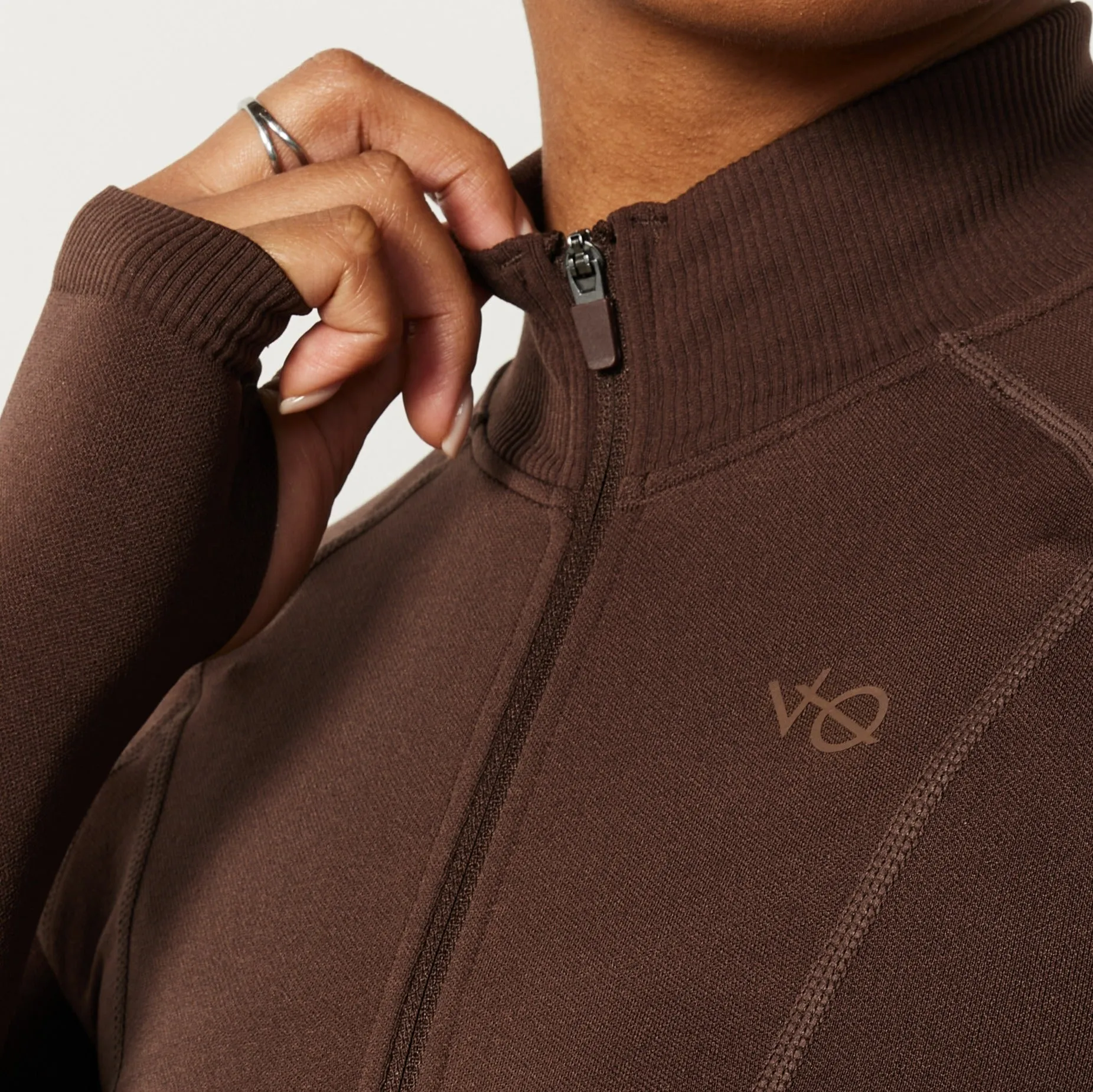 Vanquish Elevate Seamless Coffee Brown Zip Front Jacket