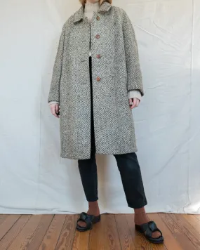 Vintage 60s Herringbone Wool Coat (S/M)