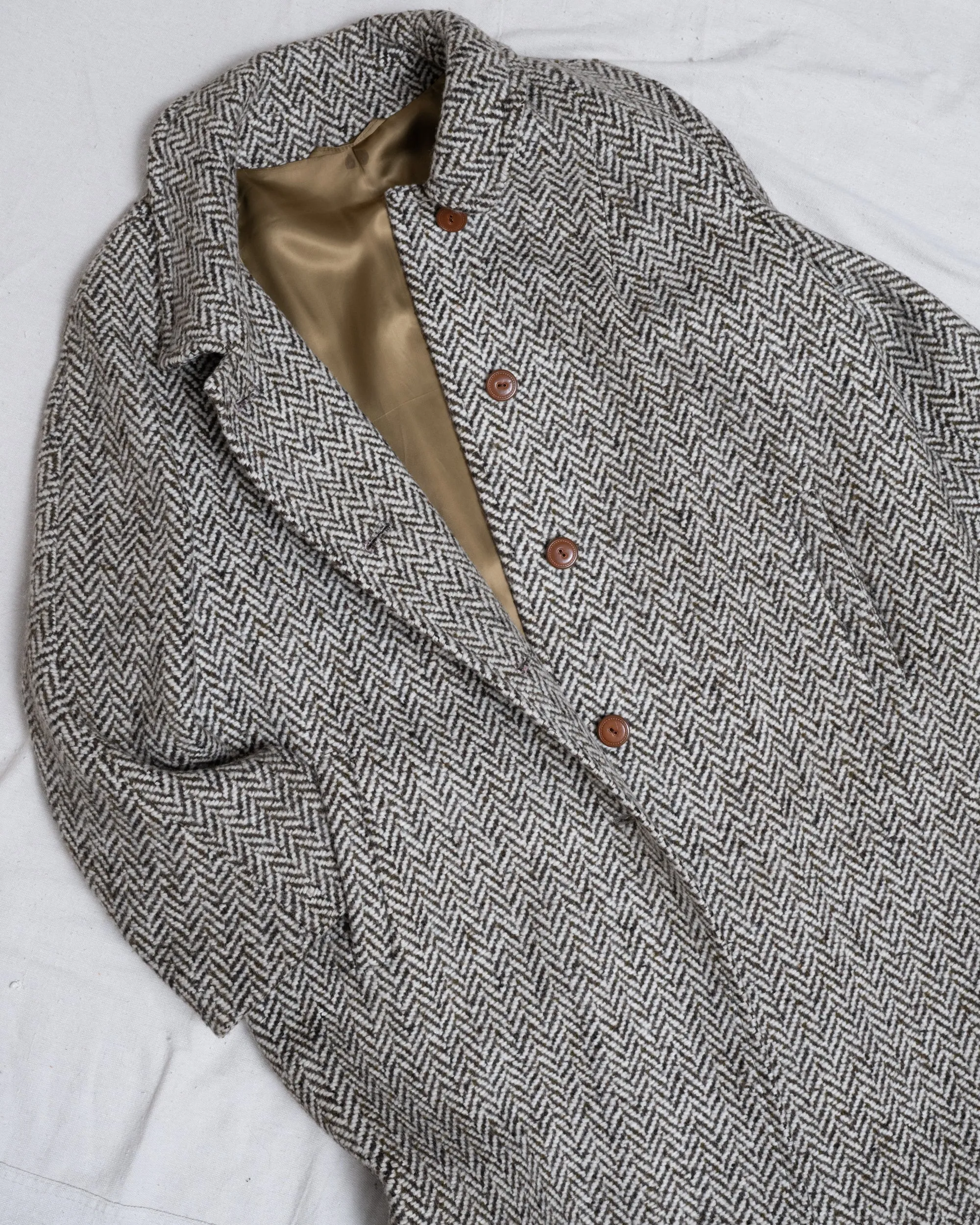 Vintage 60s Herringbone Wool Coat (S/M)