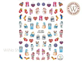 Winter Furry Friends Adhesive Nail Art Sticker - 1 pc (CA-589)